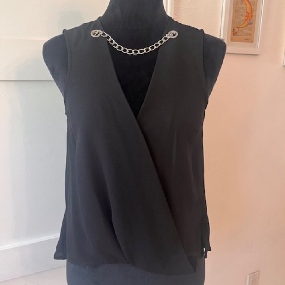 New Michael Kors black sleeveless blouse size XS
